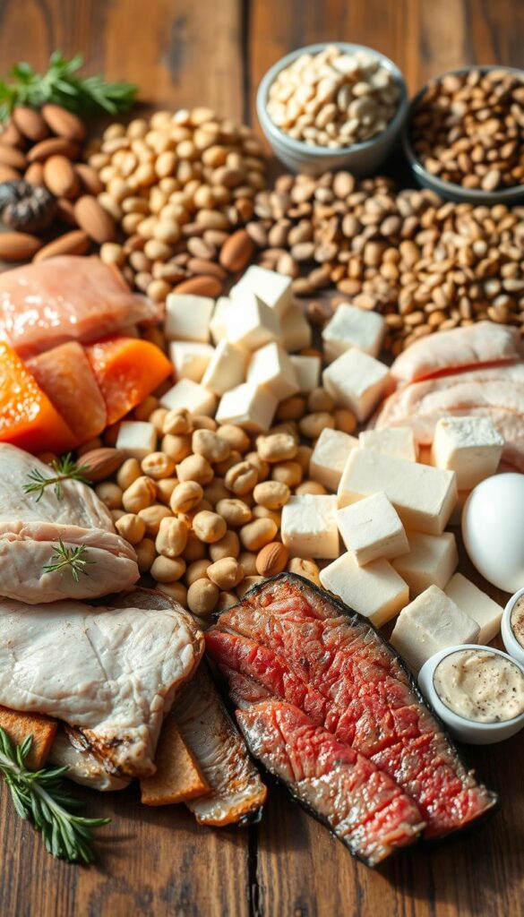 assorted protein sources for balanced meals
