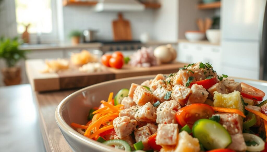 kid-friendly customizable tuna bowl