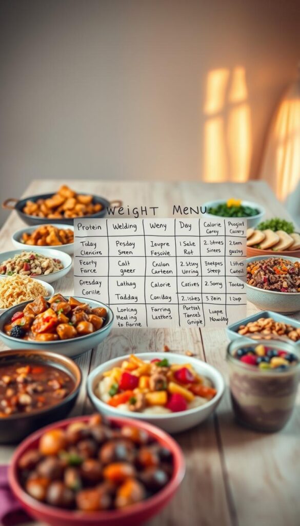 weekly menu for weight gain